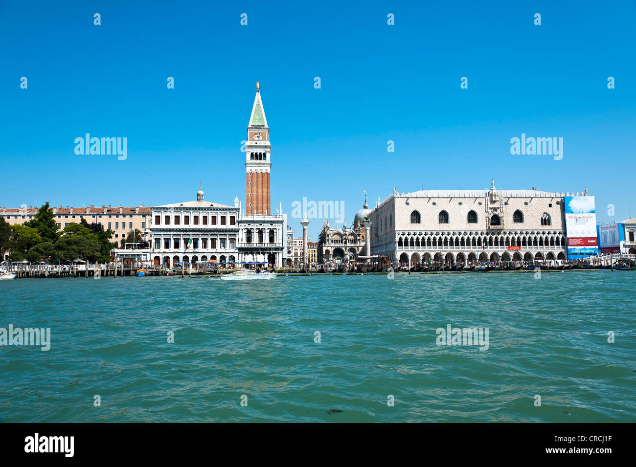 Bacino di San Marco, St. Mark's Basin, Campanile, St. Mark's Basilica, Basilica di San Marco, Doge's Palace, Palazzo Ducale Stock Photo