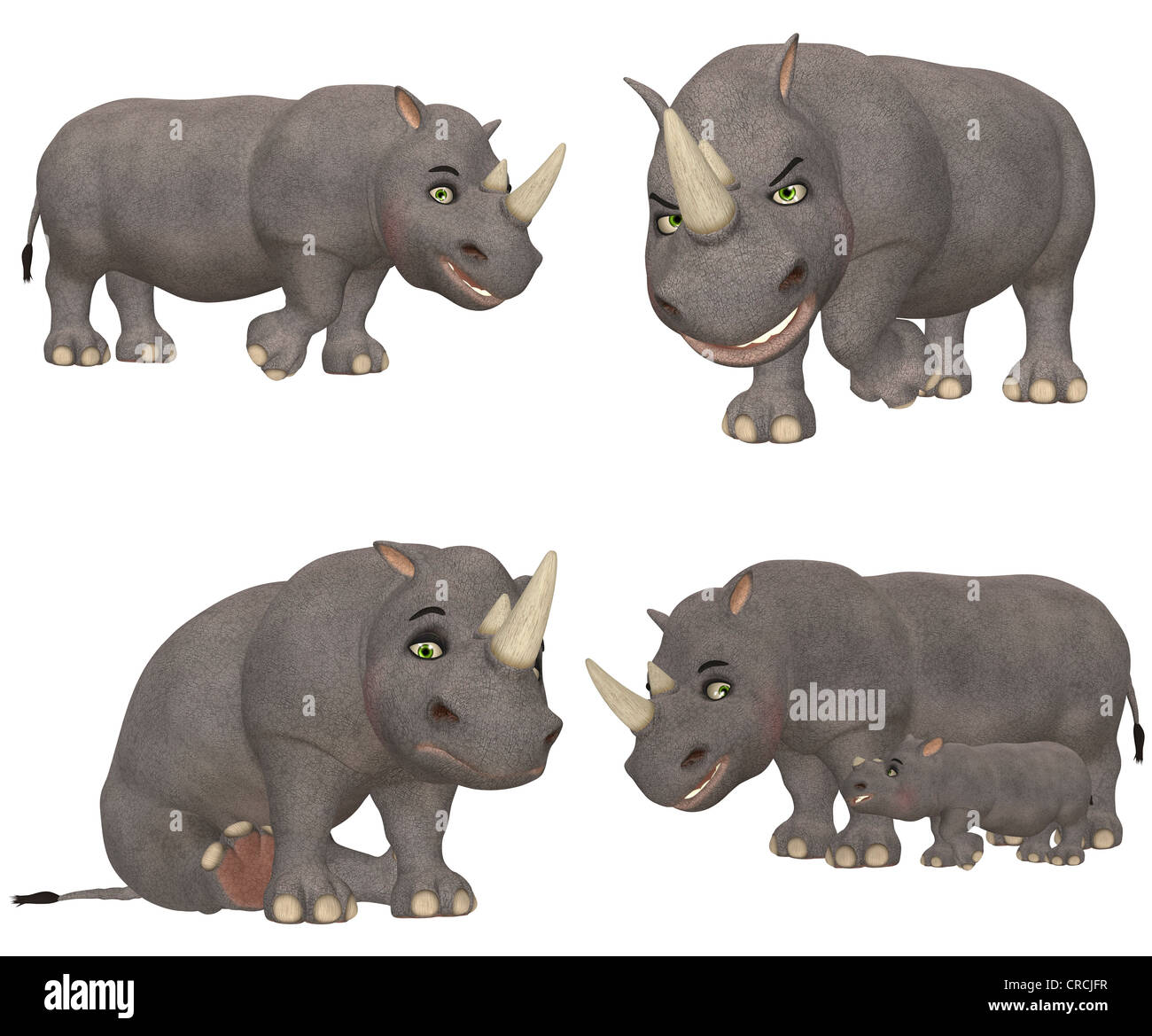 Cartoon happy rhino posing isolated hi-res stock photography and images -  Alamy