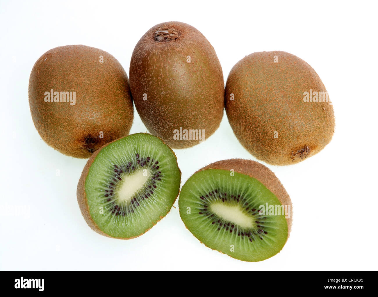 kiwi fruit, Chinese gooseberry (Actinidia deliciosa), kiwi fruits Stock Photo