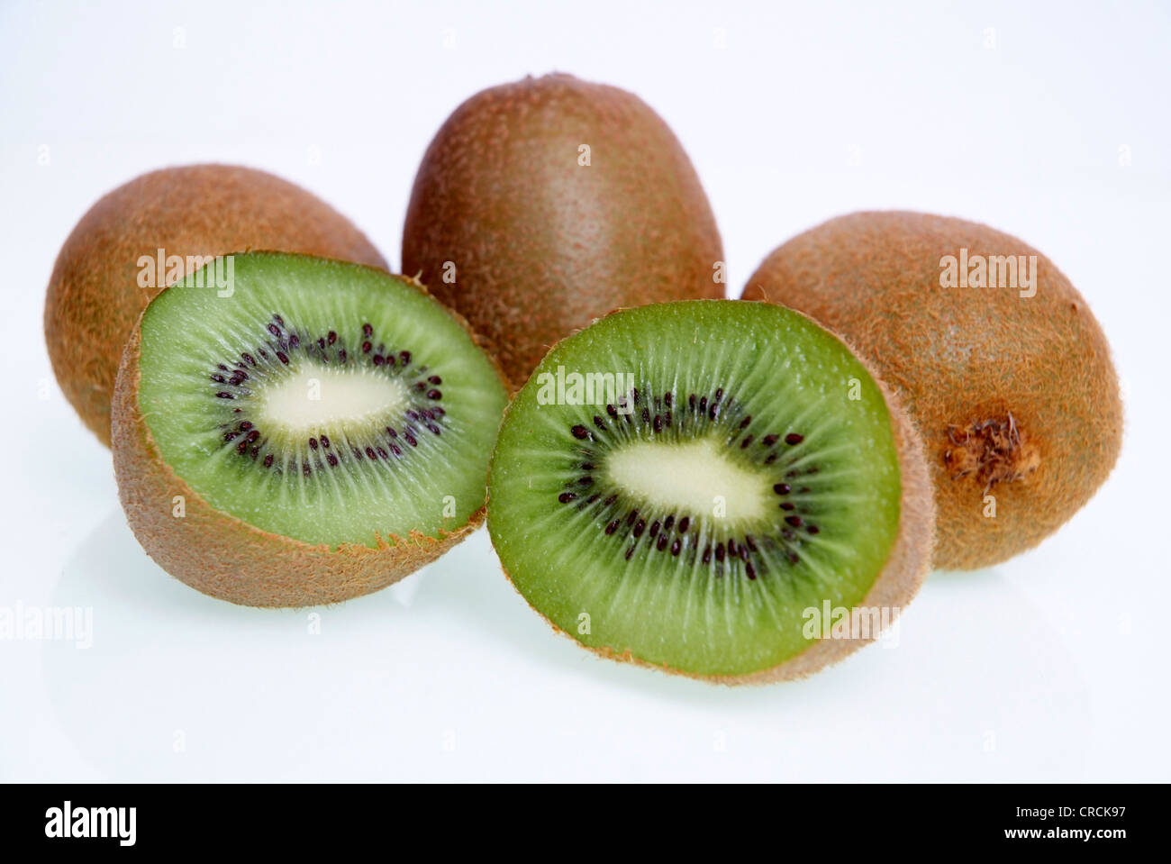 kiwi fruit, Chinese gooseberry (Actinidia deliciosa), kiwi fruits Stock Photo