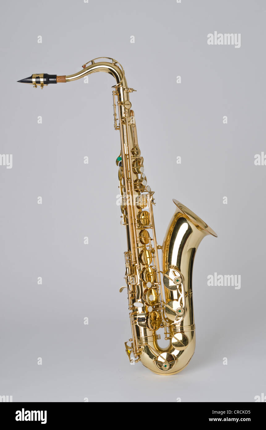 Used tenor saxophone, Boston Stock Photo