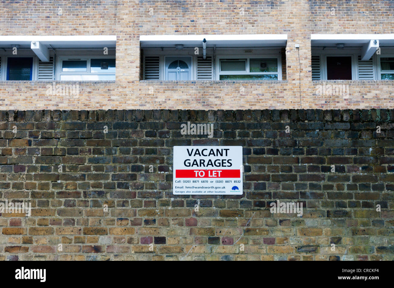 Vacant Garages To Let sign. Stock Photo