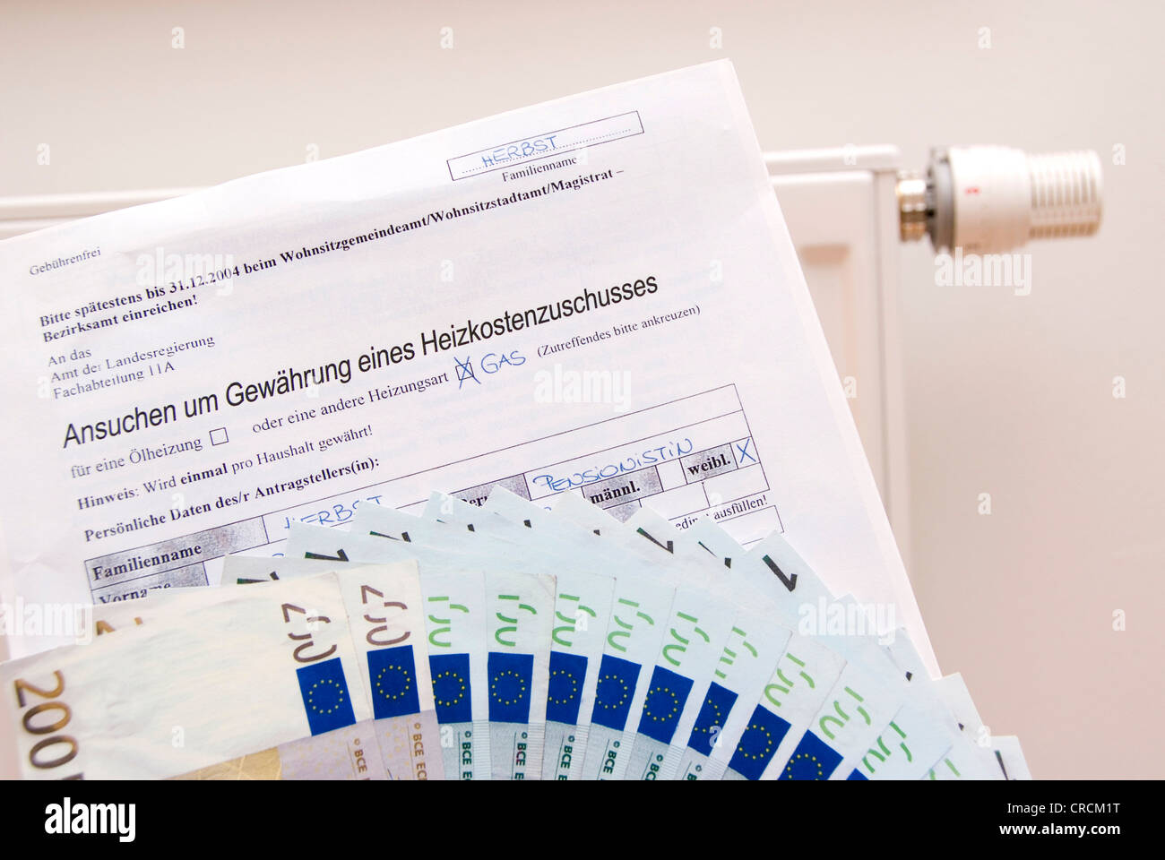 symbolic for heating cost allowance Stock Photo Alamy