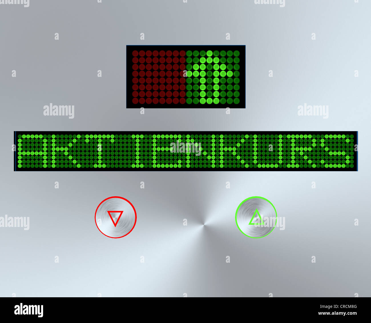 Display with writing 'Aktienkurs' or share price, illustration Stock Photo