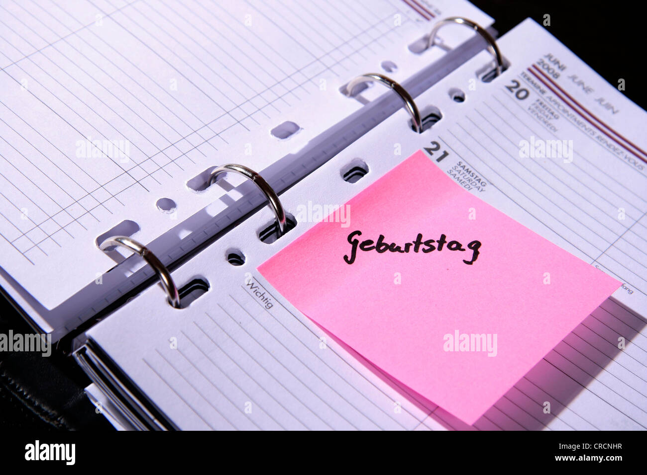 appointment book 'birthday', Germany Stock Photo