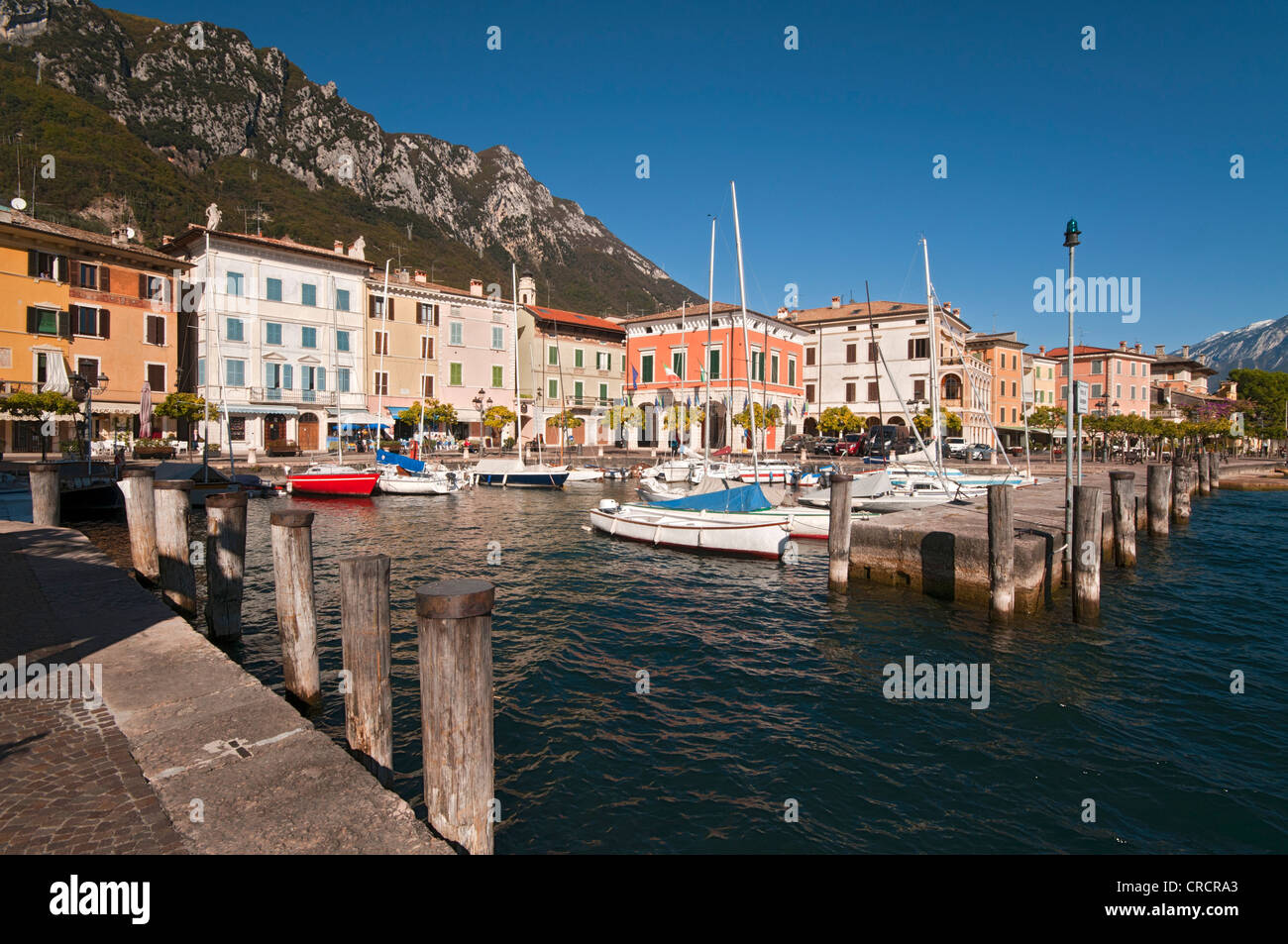 Port of Gargnano, Lake Garda, Lombardy, Italy, Europe Stock Photo