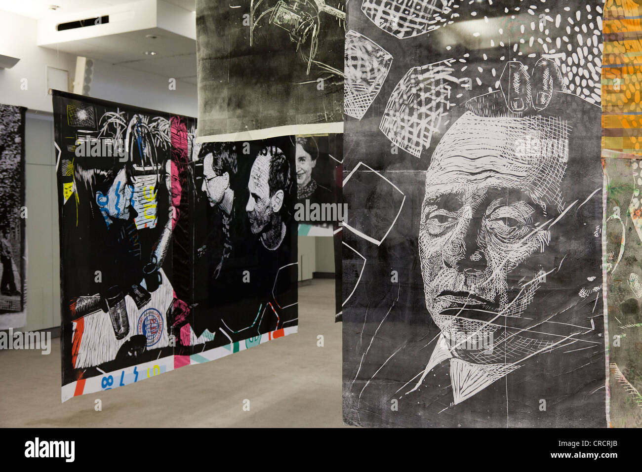 State of Control, installation by the artist Thomas Kilpper in the ballroom of the former Ministry for State Security of the GDR Stock Photo