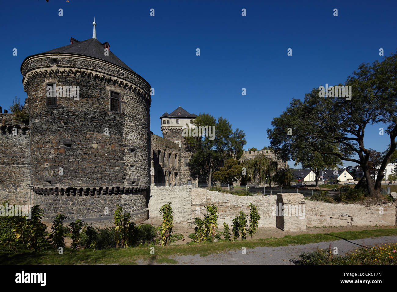 Historic town walls of Andernach, Rhineland-Palatinate, Germany, Europe Stock Photo