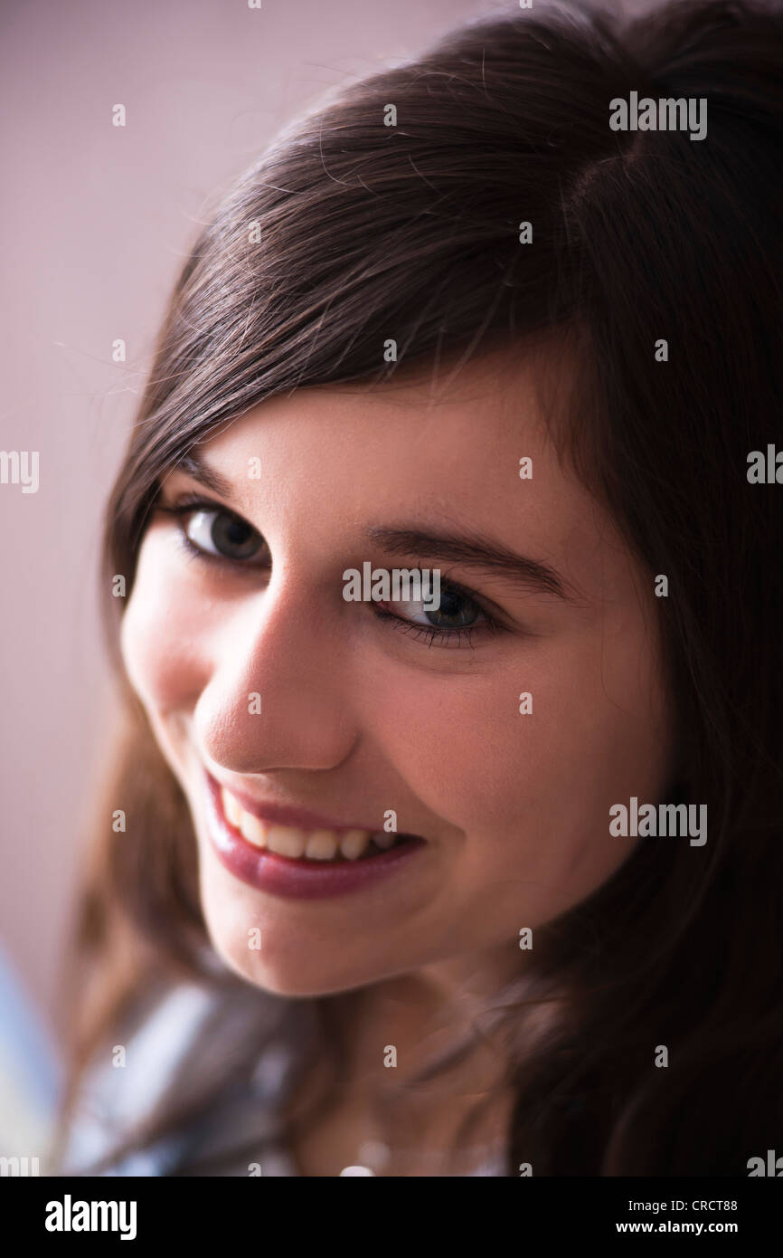 Smiling teenage gril, portrait Stock Photo