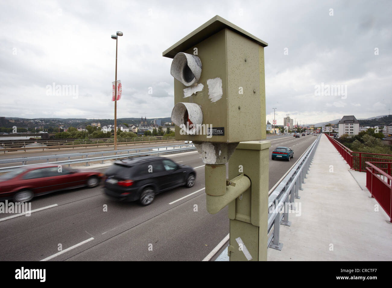 Speed camera on Europabruecke bridge, Koblenz, RhinelandPalatinate