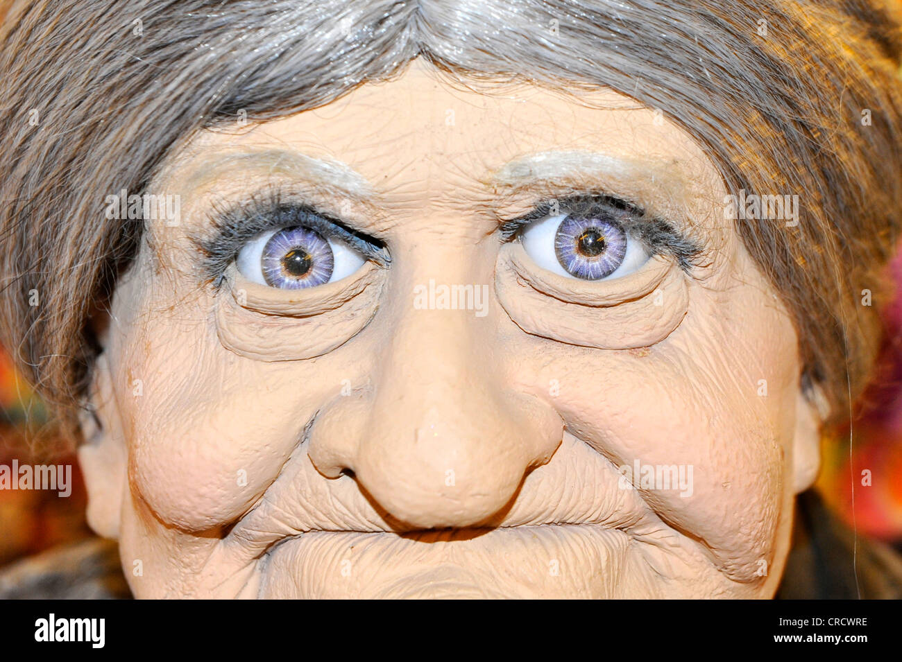 Plastic ugly face of a senior woman Stock Photo