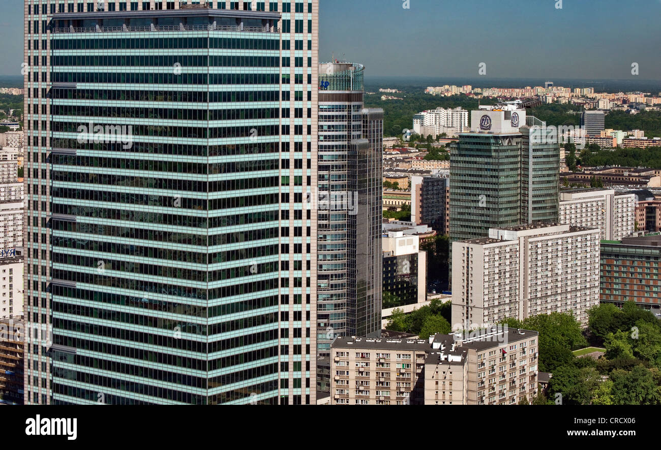 Office and apartment buildings in center of Warsaw, view from Palace of
