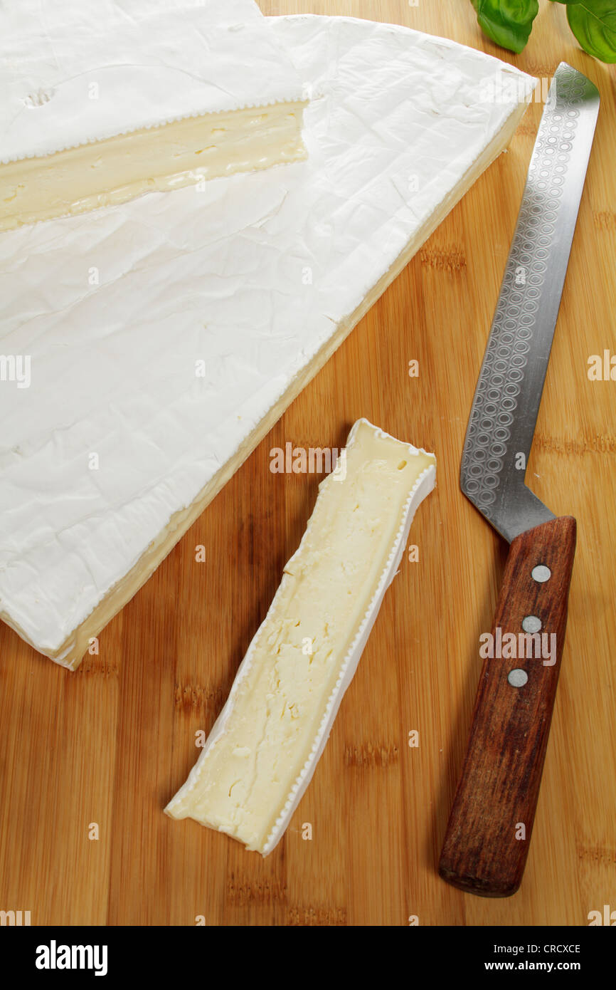 Brie and a cheese knife Stock Photo Alamy