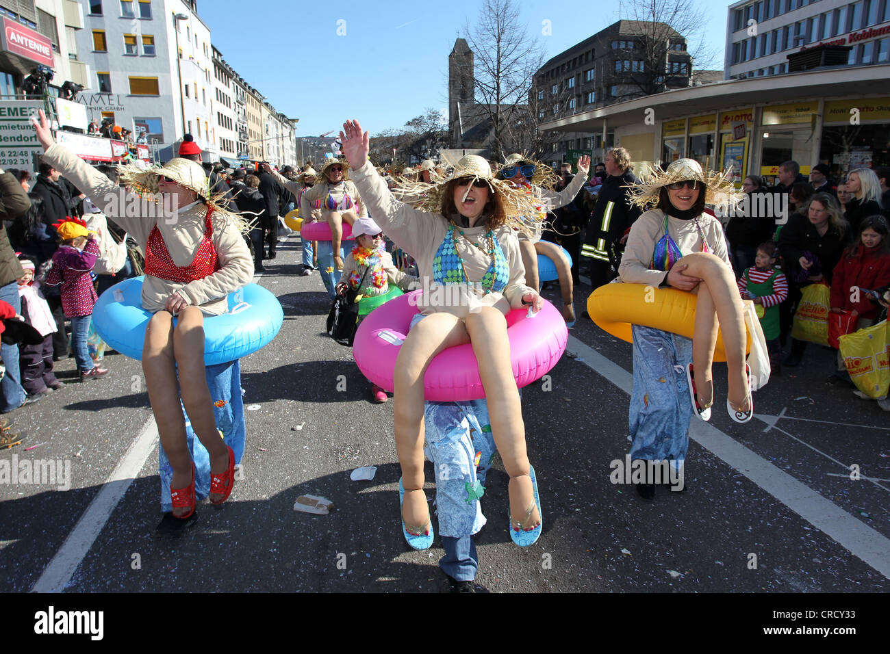 Rosenmontagszug, Carnival procession, Koblenz, Rhineland-Palatinate, Germany, Europe Stock Photo