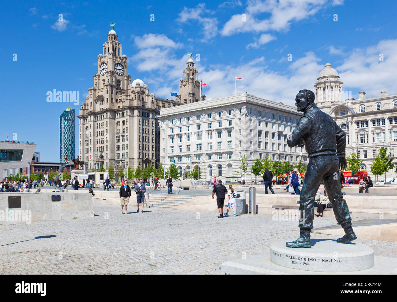 Pier head three graces buildings Liverpool waterfront  Merseyside England uk gb eu europe Stock Photo