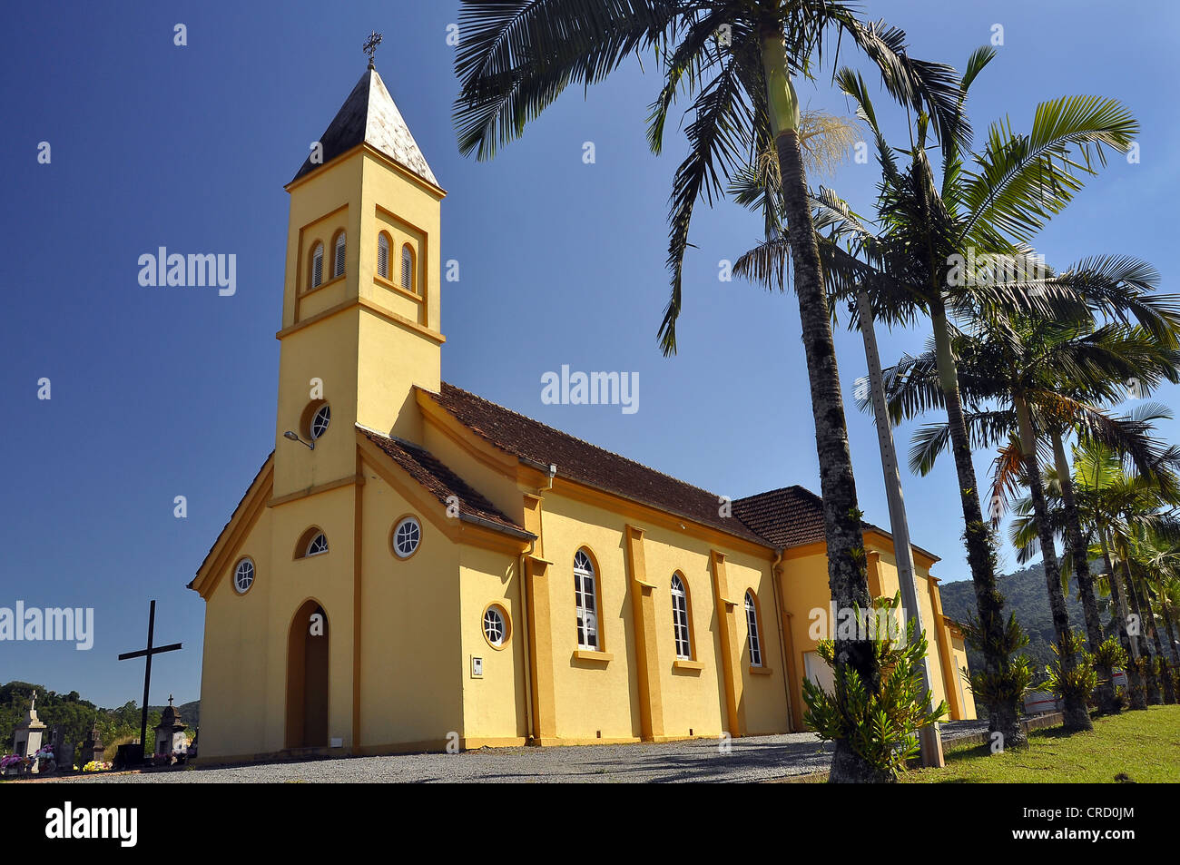 Protestant church in Pomerode, the 'most German' village in Brazil, Blumenau, Santa Caterina, Brazil, South America Stock Photo