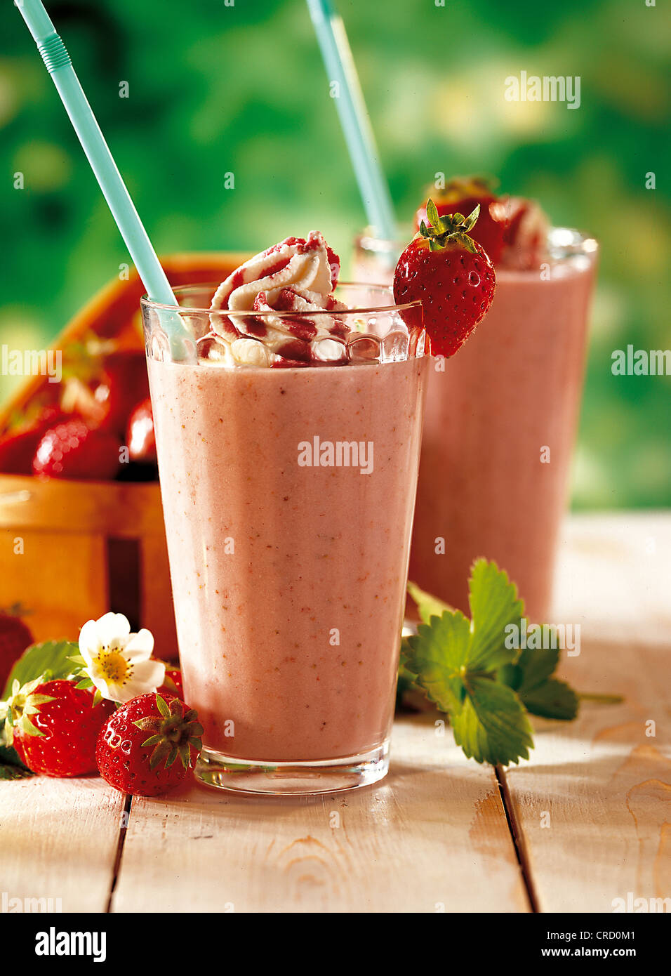 Fruity strawberry shake, Switzerland. Stock Photo