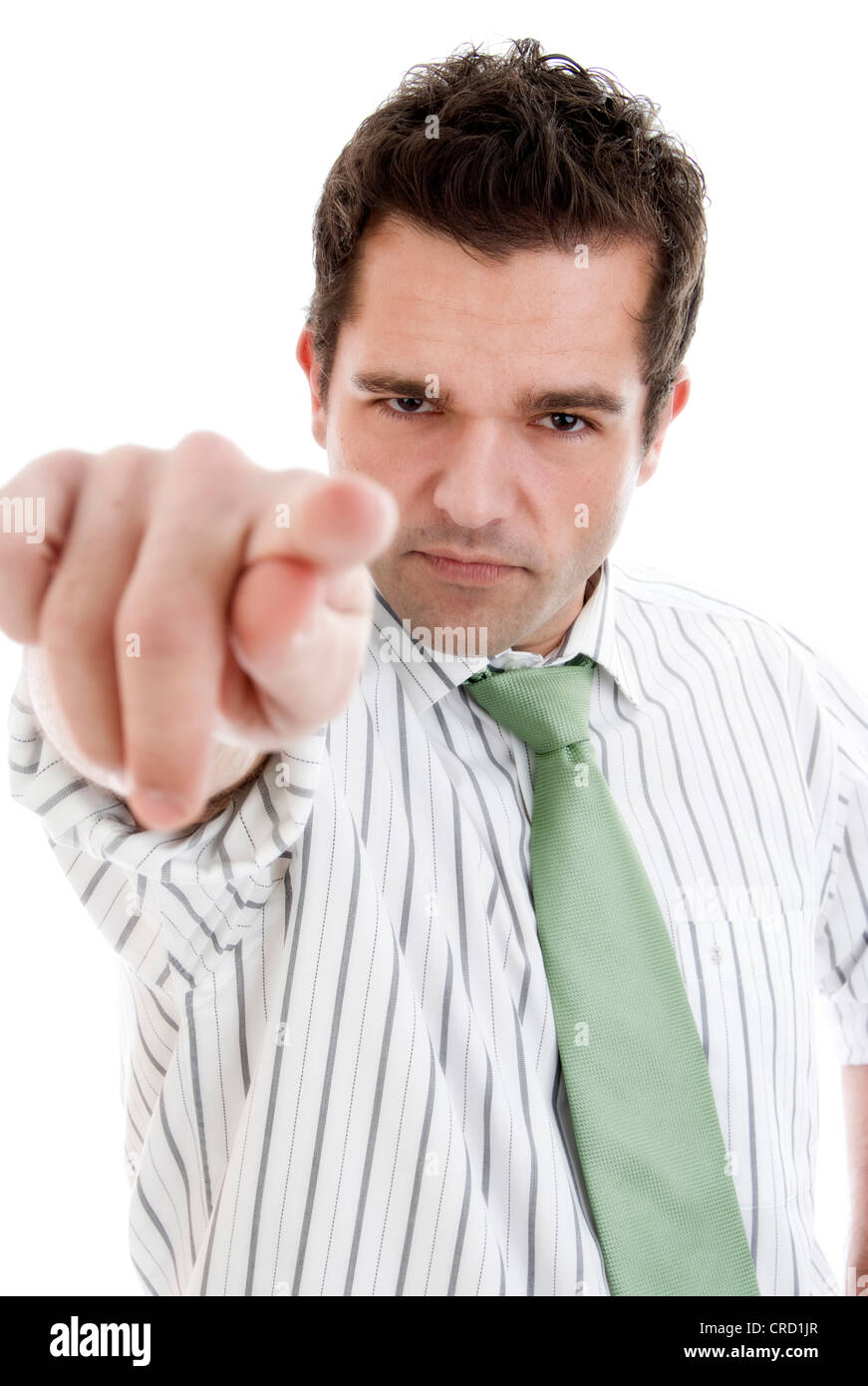 young businessman points a finger Stock Photo - Alamy