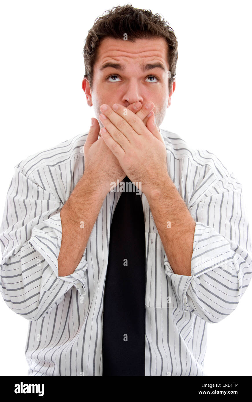 businessman with closed mouth Stock Photo
