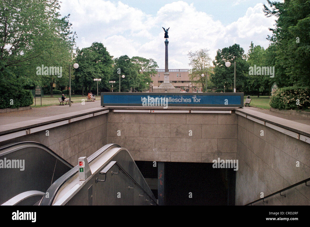 Input Hallesches Tor underground station at Mehringplatz Stock Photo