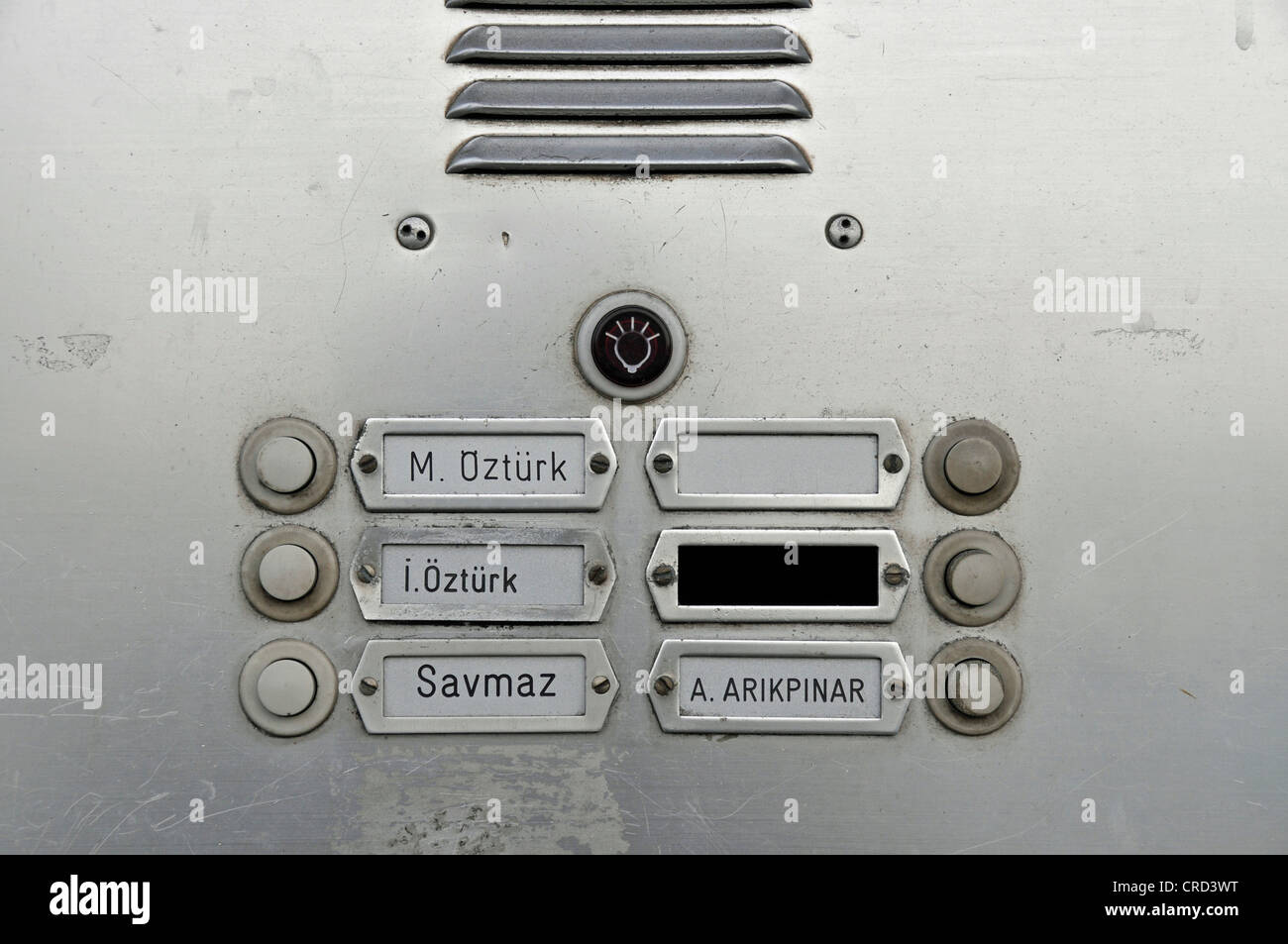Doorbell panel with turkish names hires stock photography and images