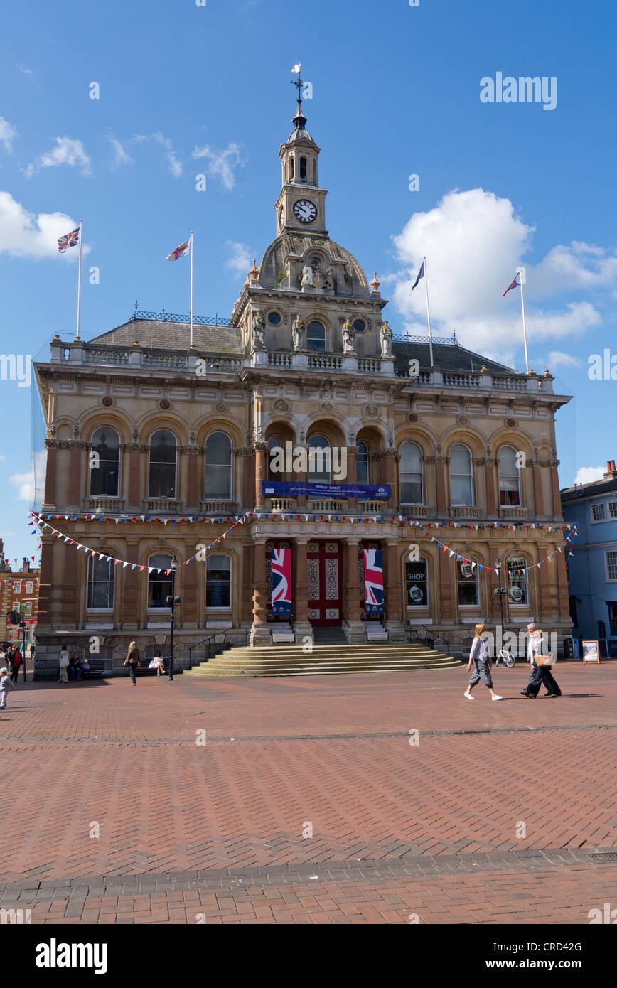 Ipswich Town hall building.  Victorian architecture built in 1868. Stock Photo