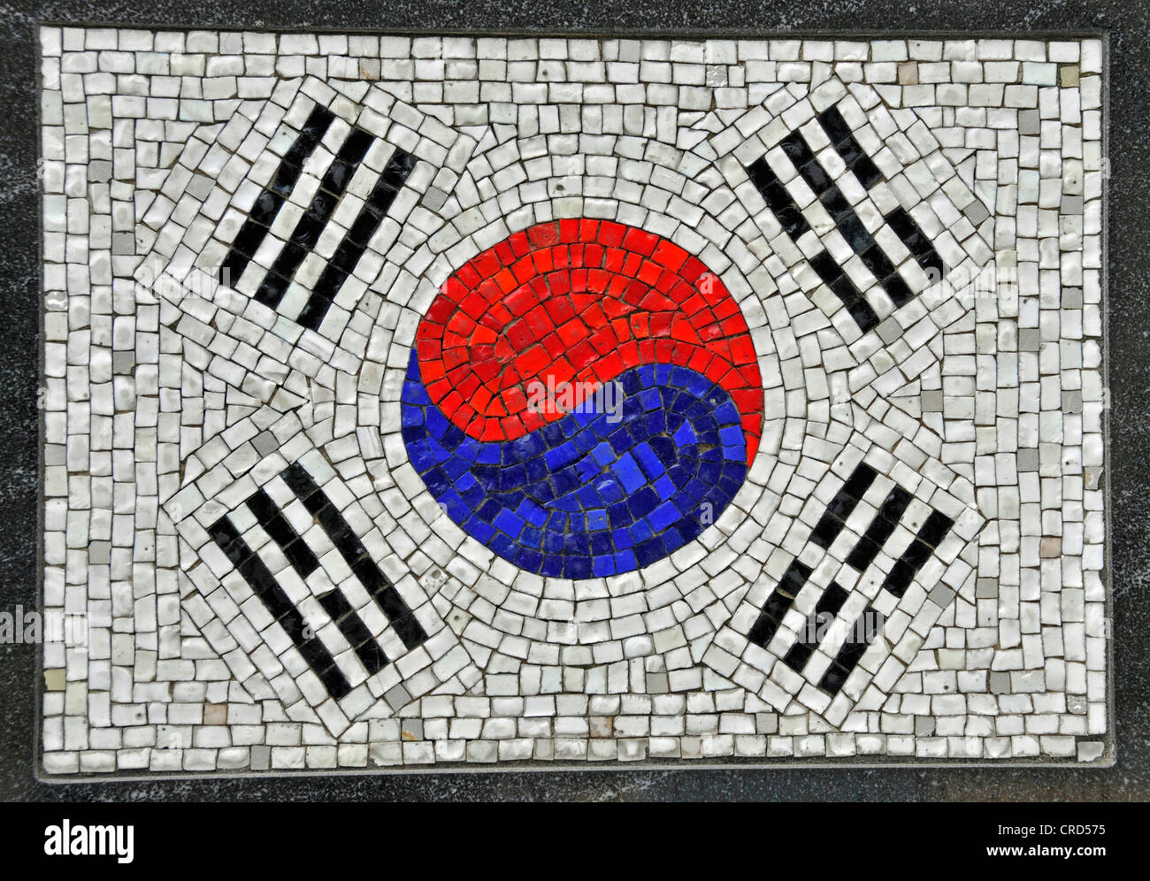 flag of South Korea as a mosaic in the Financial District - monument of the Universal Soldier, USA, New York City, Manhattan Stock Photo