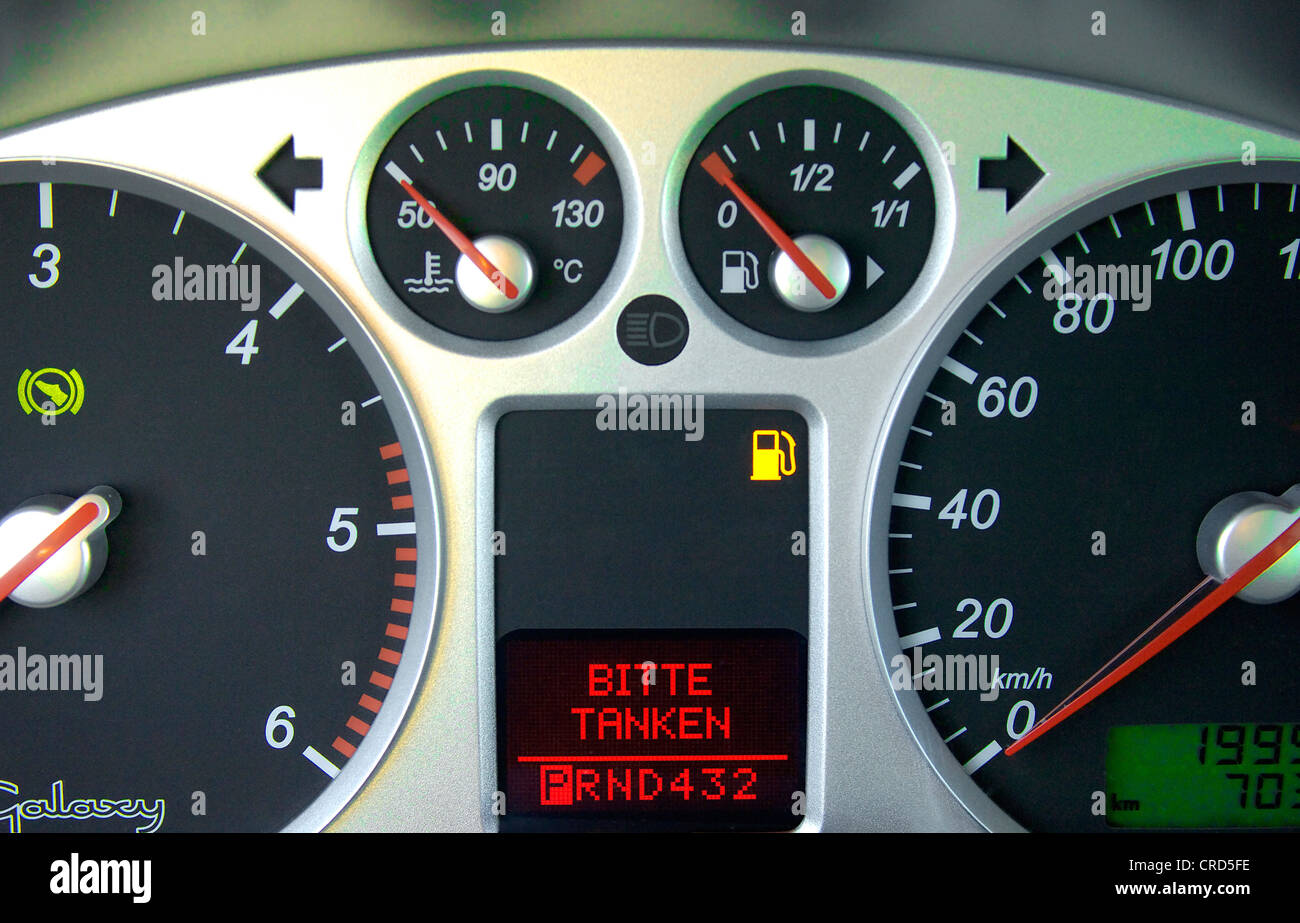 fuel indicator in a car Stock Photo Alamy