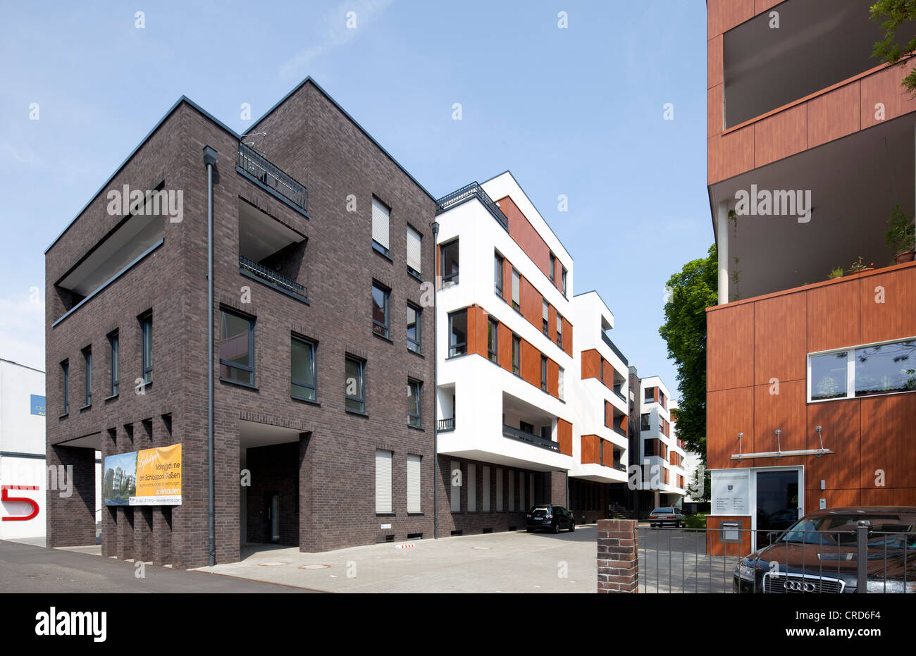 Residential building, office building, contemporary architecture, Giessen, Hesse, Germany, Europe, PublicGround Stock Photo