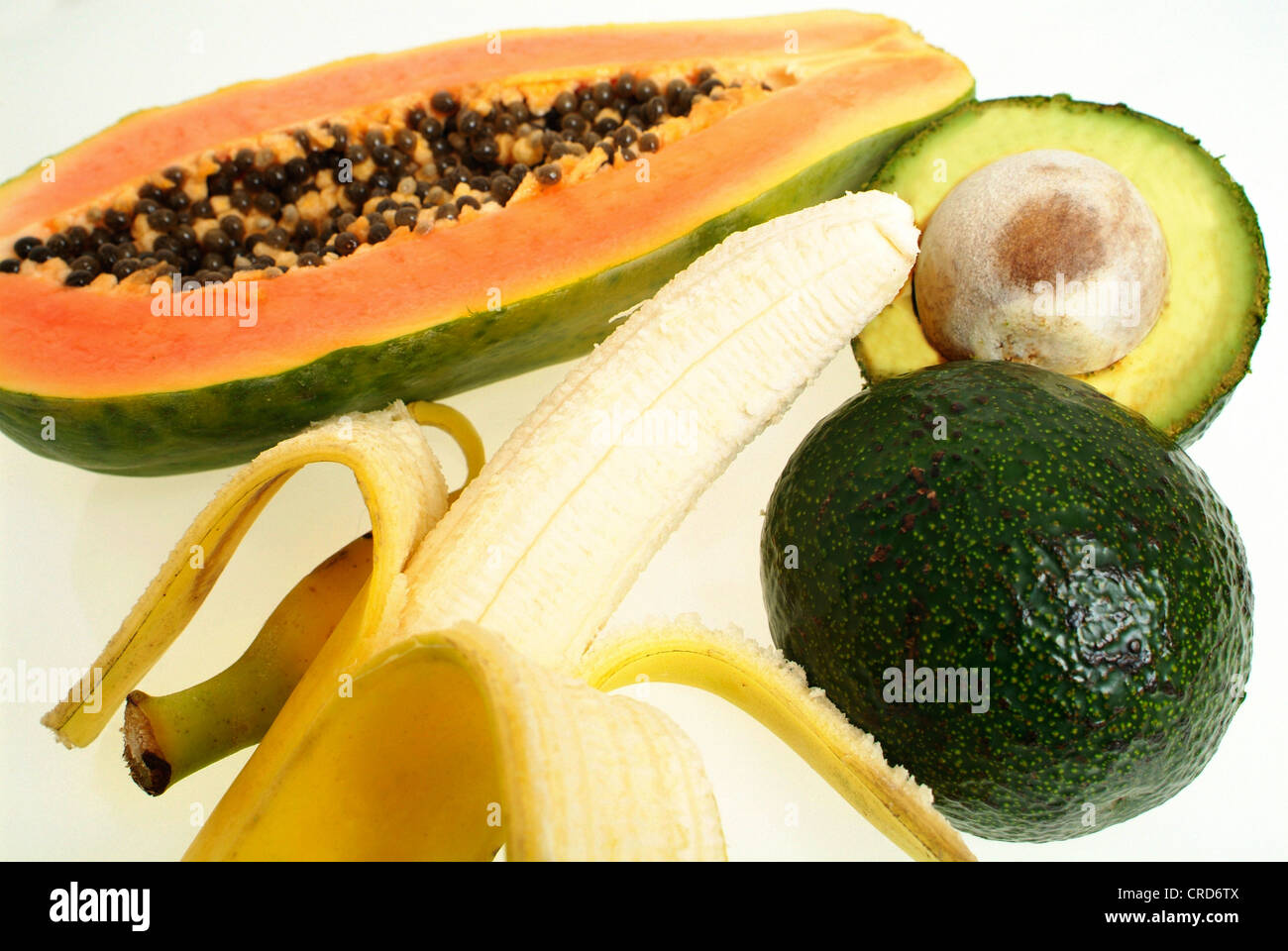 papaya, banana and avocado Stock Photo Alamy