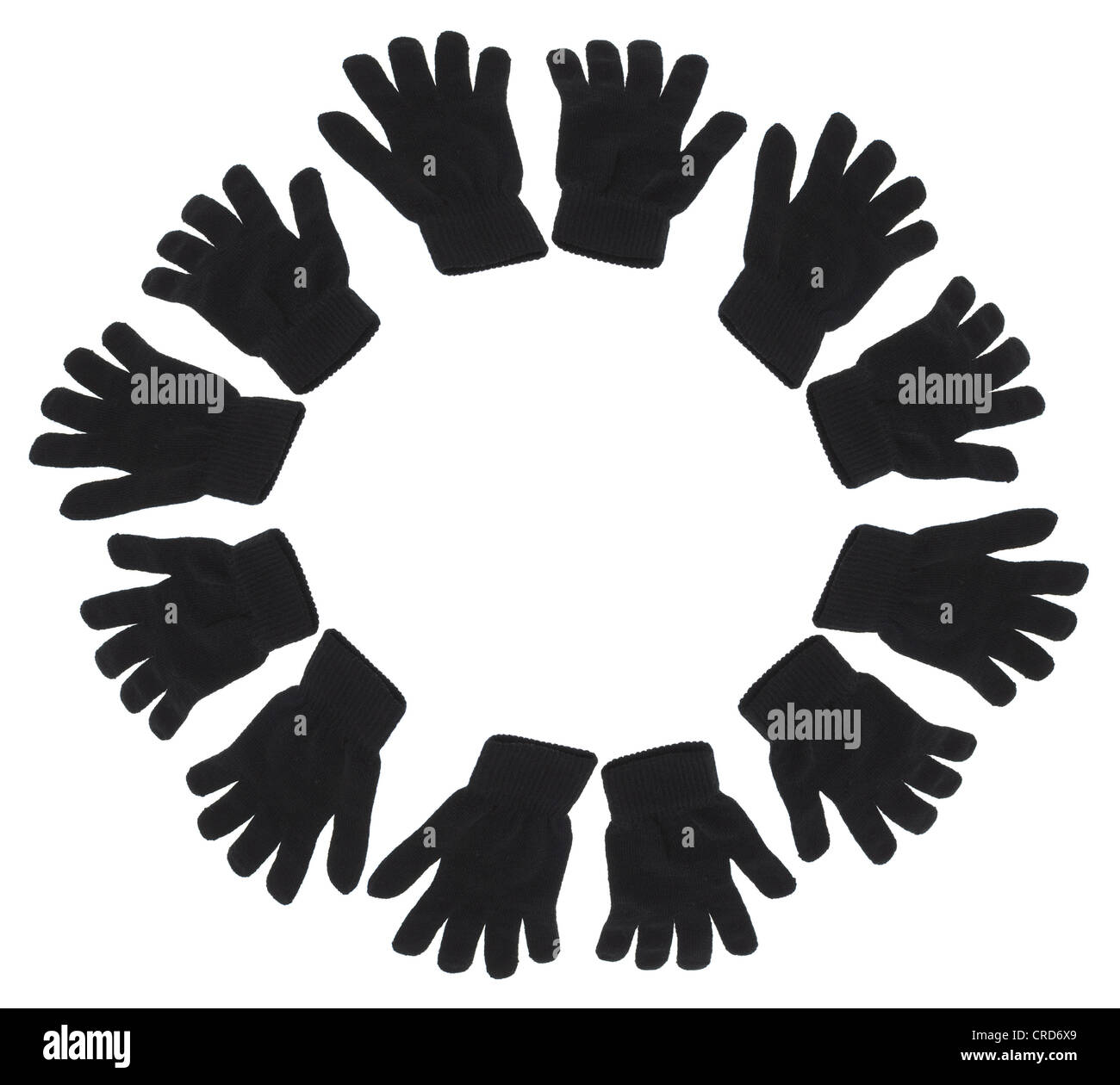 Black Gloves Arranged in Circle Stock Photo Alamy