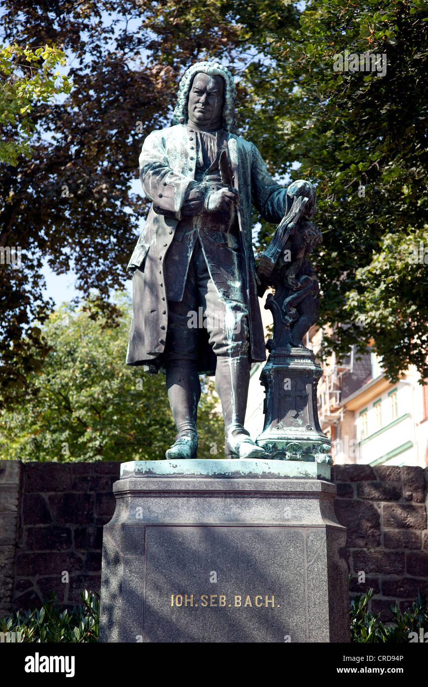 Johann Sebastian Bach monument, Eisenach, Thuringia, Germany, Europe, PublicGround Stock Photo