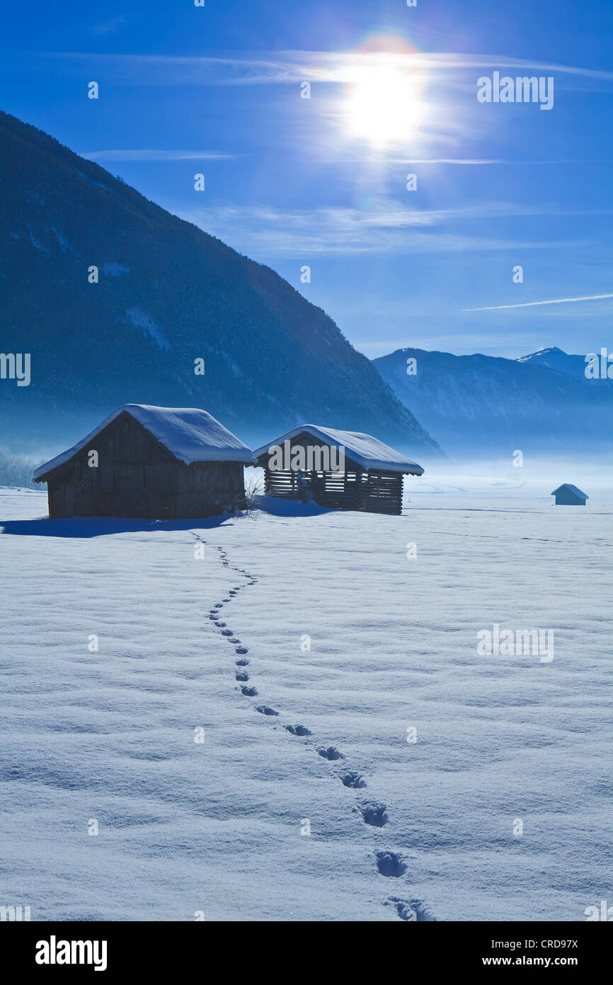 Winter landscape in Tarrenz, Austria Stock Photo