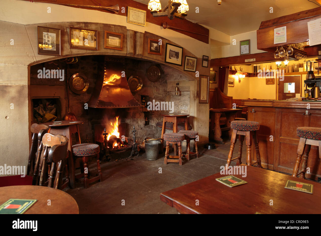 Kings Head Pub, Kettlewell, Yorkshire. An attractive traditional English pub that serves meals and real ale. Stock Photo