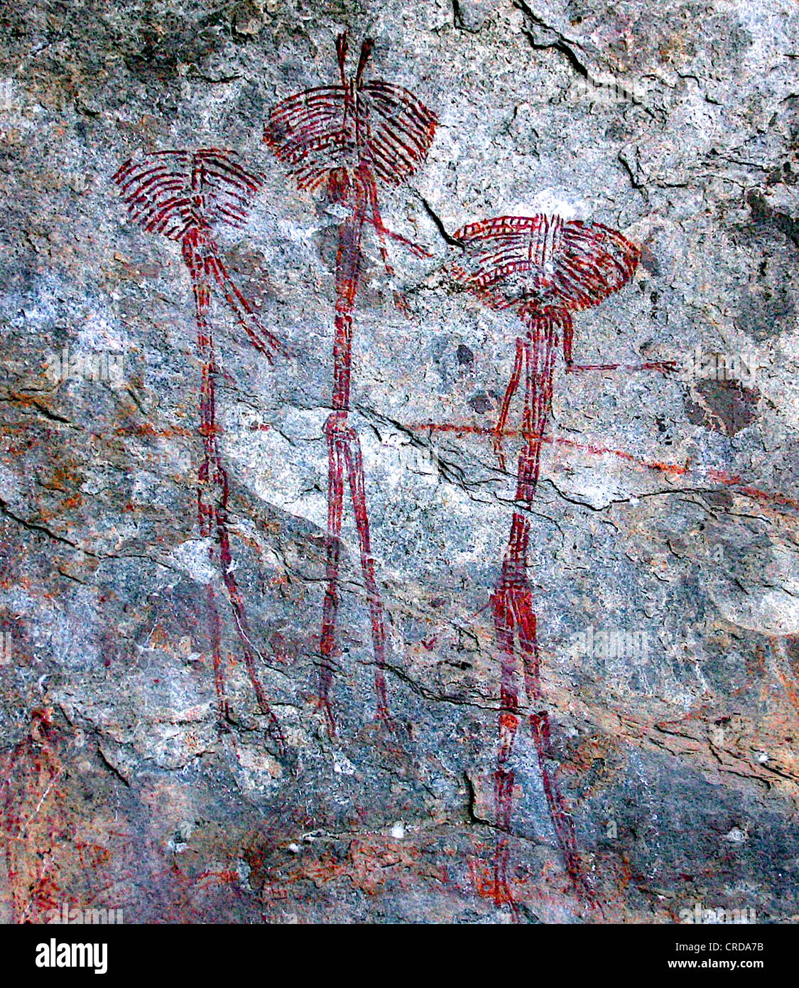 A CAVE PAINTING AT KOLO, NORTHERN TANZANIA. A SERIES OF CAVE PAINTINGS IN KOLO, NORTHERN TANZANIA, COULD BE THE OLDEST 'ART Stock Photo