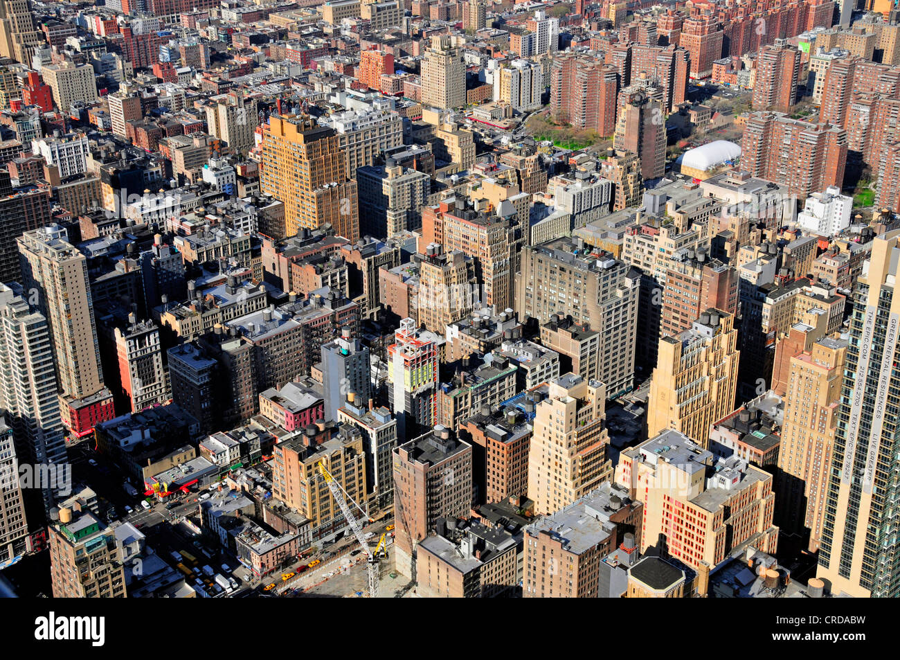 view from the Empire State Building over Midtown South, USA, New York City, Manhattan Stock Photo