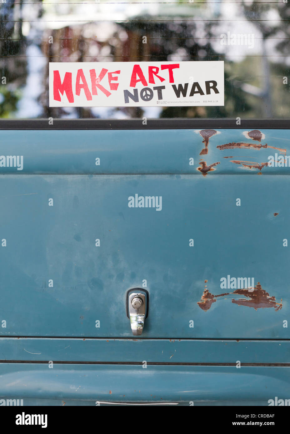 'Make Art Not War' sticker Stock Photo