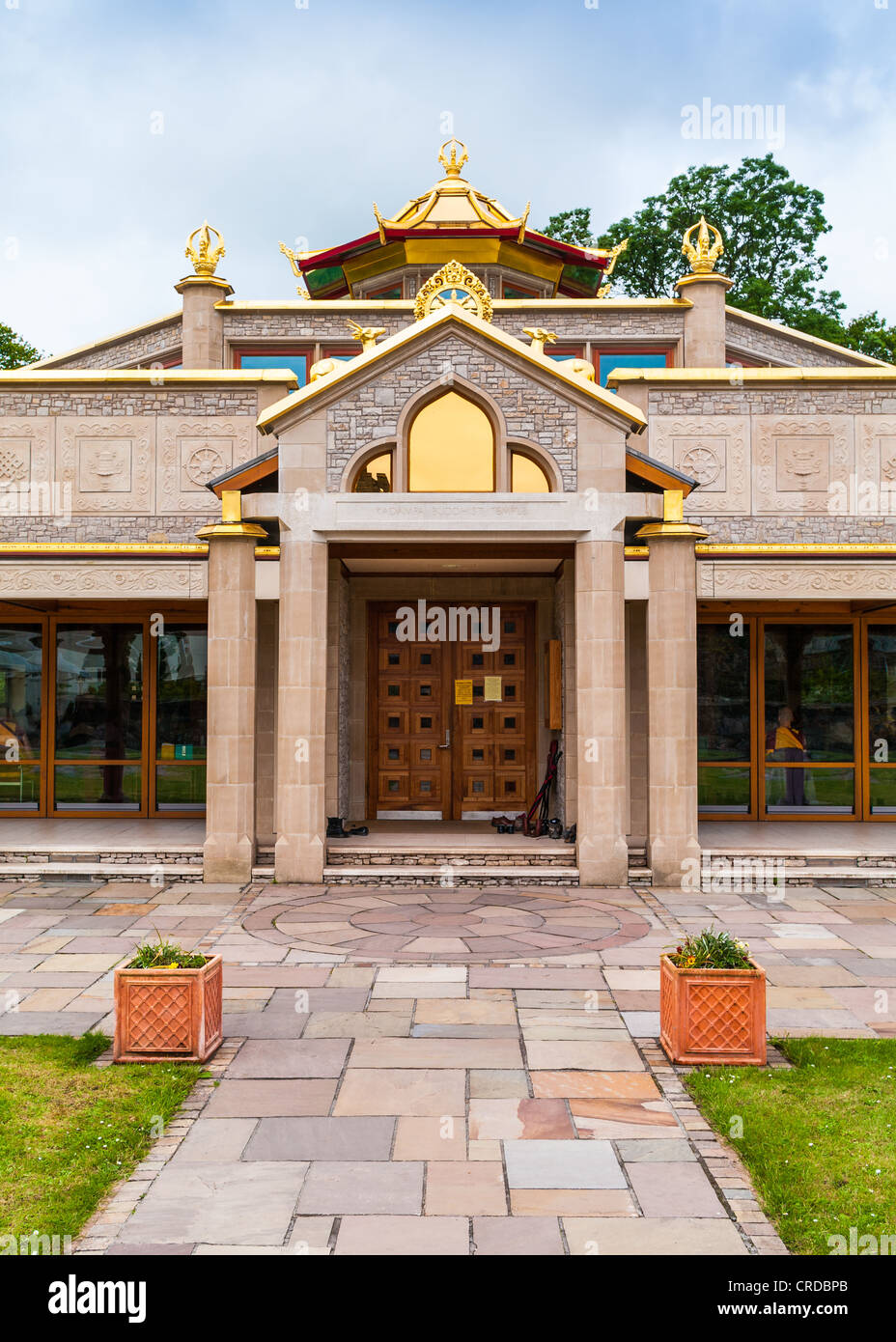 Kadampa Buddhist Temple entrance Stock Photo