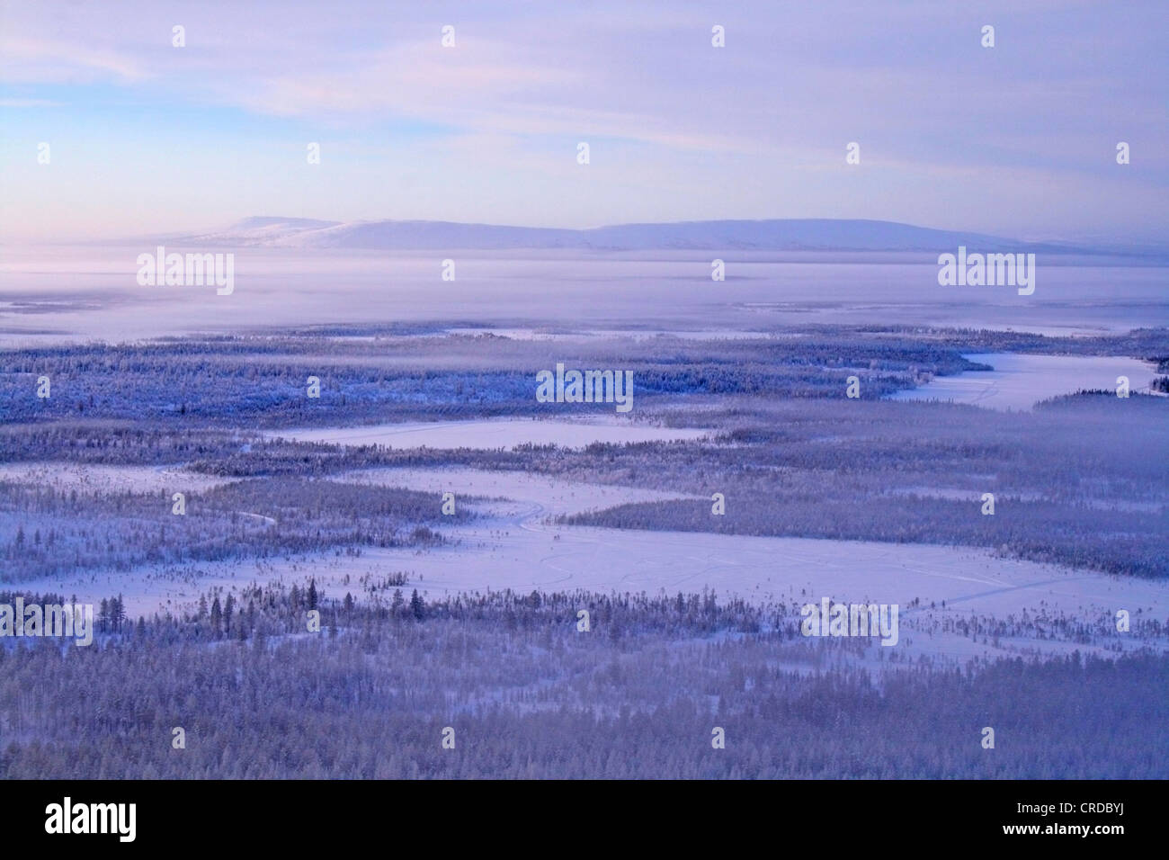 Kittilae photographed from air, Finland, Lapland Stock Photo