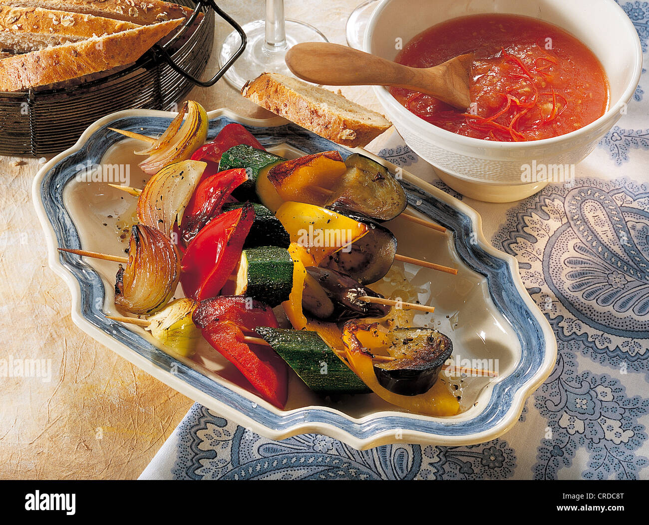 Tunisian vegetable skewers, Tunisia. Stock Photo