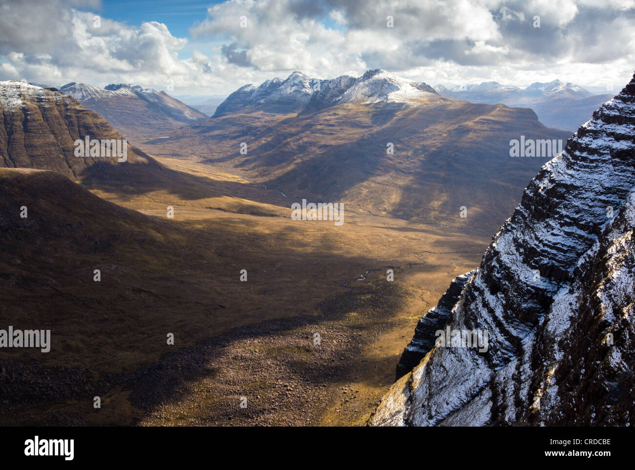 Looking out across the Torridon mountains towards Liathach from Ben