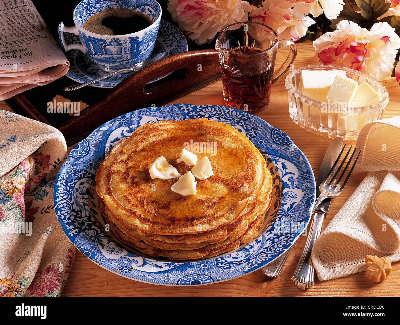 Pancakes with maple syrup, Canada Stock Photo Alamy