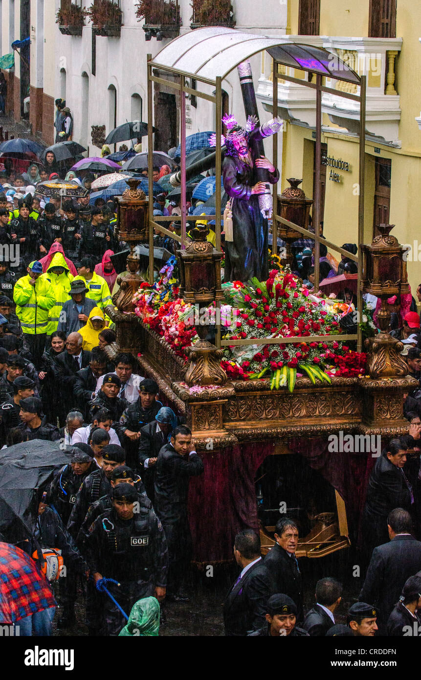 Religious celebration during the Easter holy week Quito Ecuador South