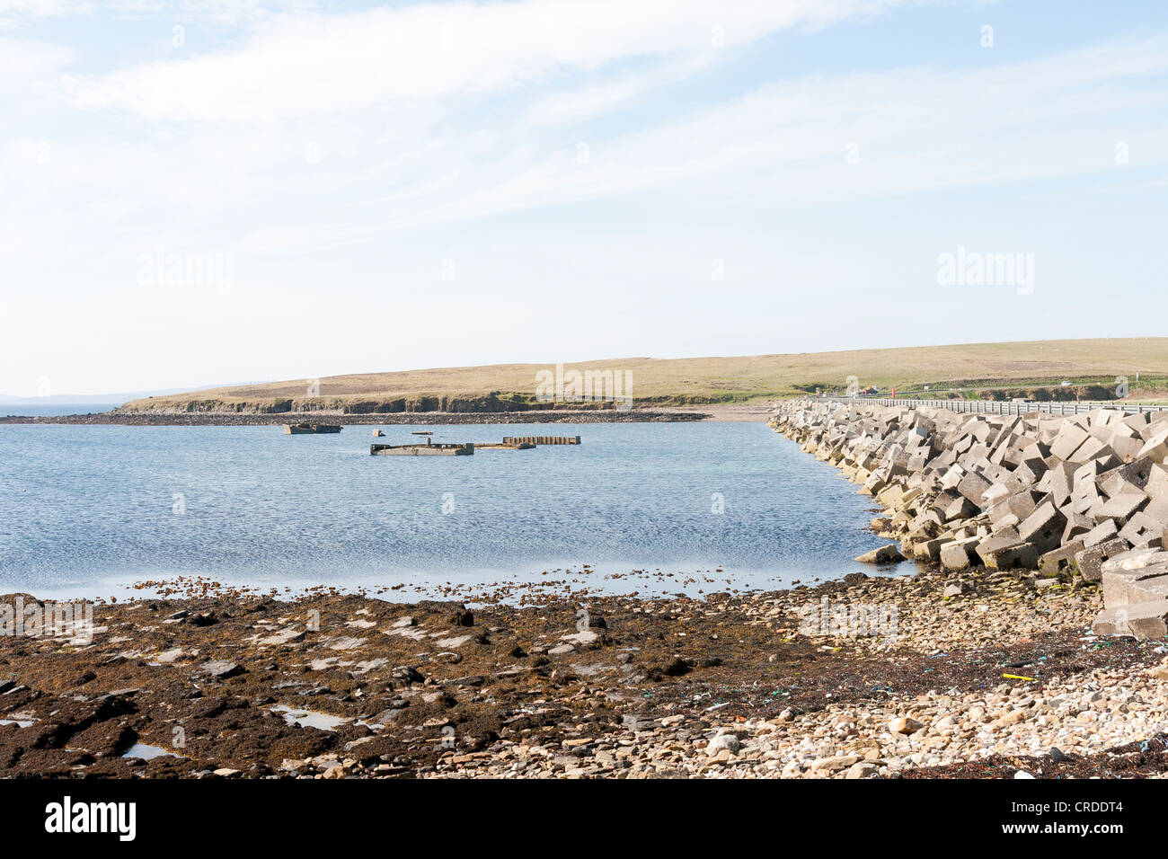 The Churchill Barrier on the Orkney Islands  Scotland Stock Photo