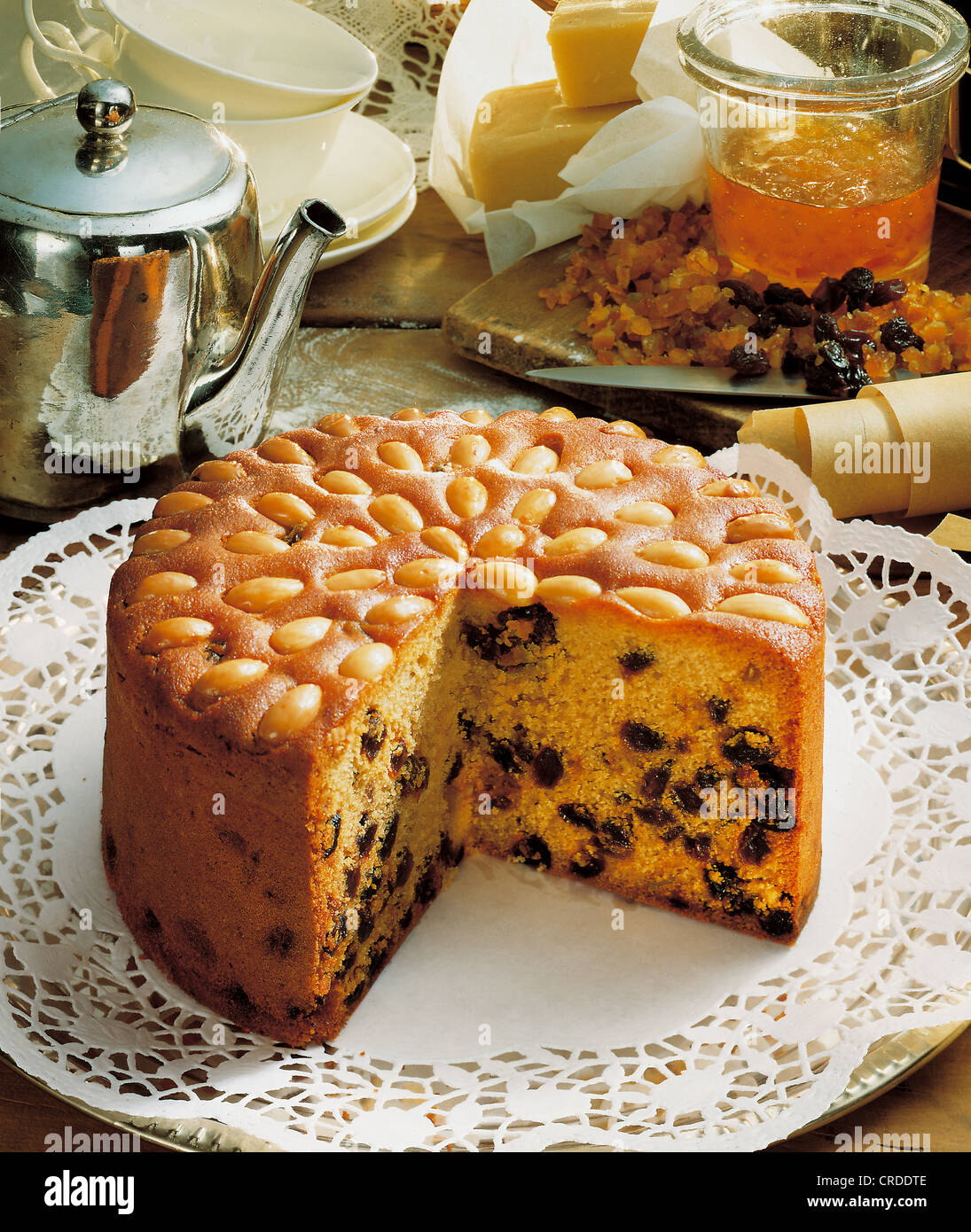 Dundee cake, United Kingdom Stock Photo - Alamy