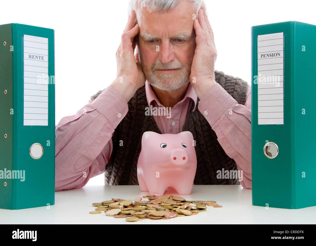 retiree with money troubles Stock Photo