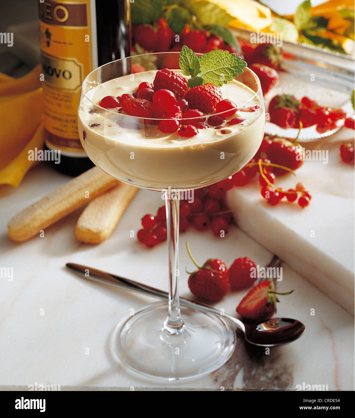 Zabaglione with red berries hires stock photography and images Alamy