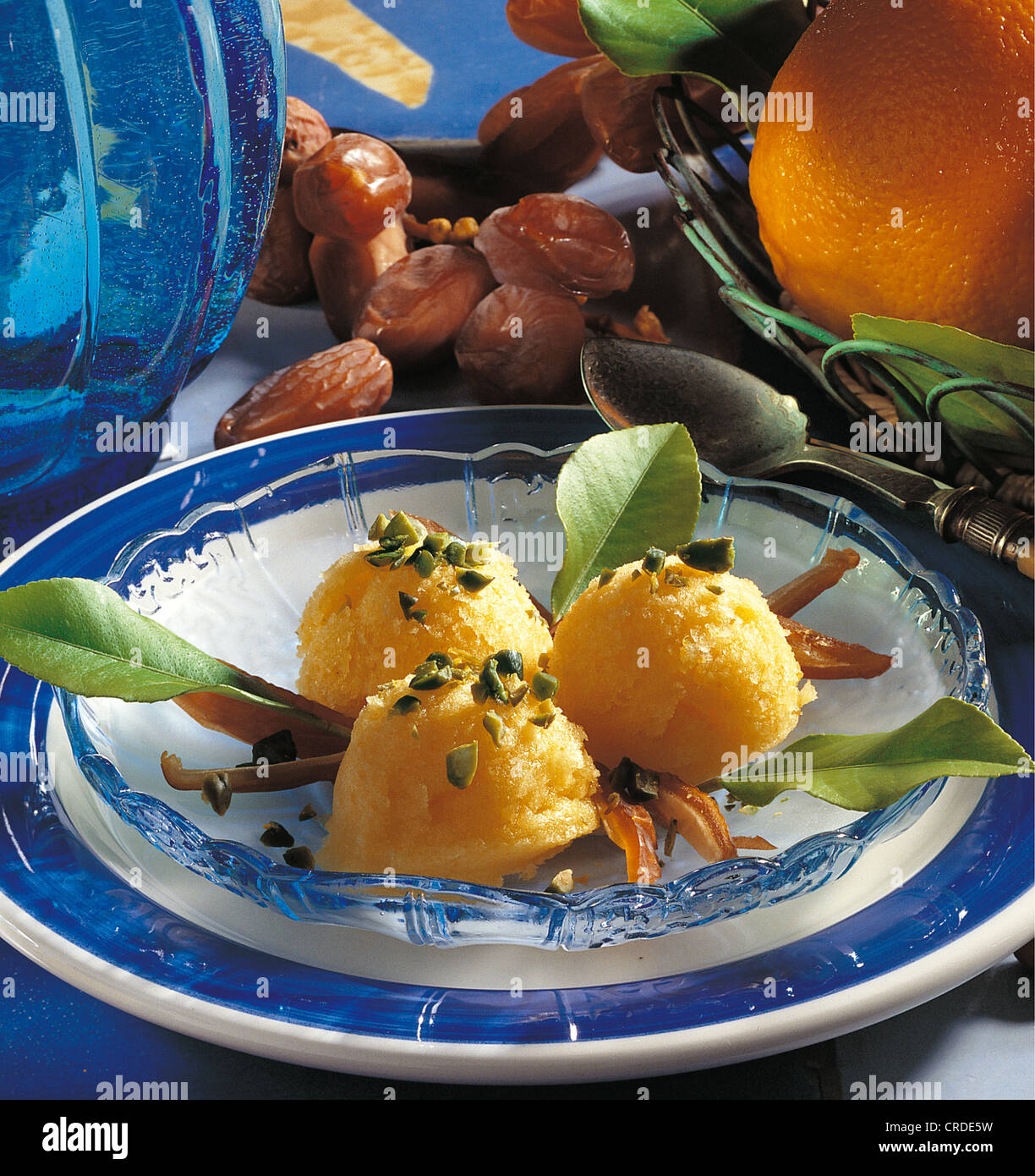 Persian orange ice cream dessert, Iran Stock Photo Alamy