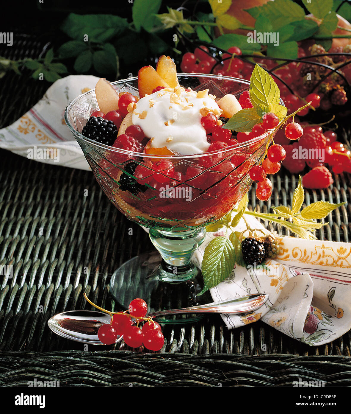 Canadian fruit cocktail with maple syrup, Canada Stock Photo Alamy