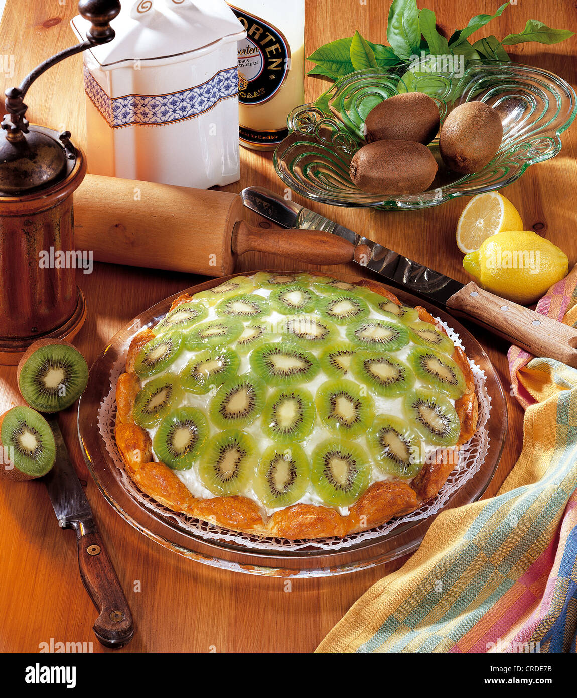 Kiwi fruit cream cake, New Zealand Stock Photo Alamy